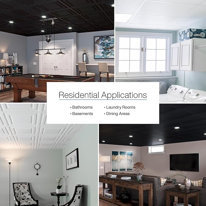 Genesis 2ft x 2ft Stucco Pro Black Ceiling Tiles - Image 3