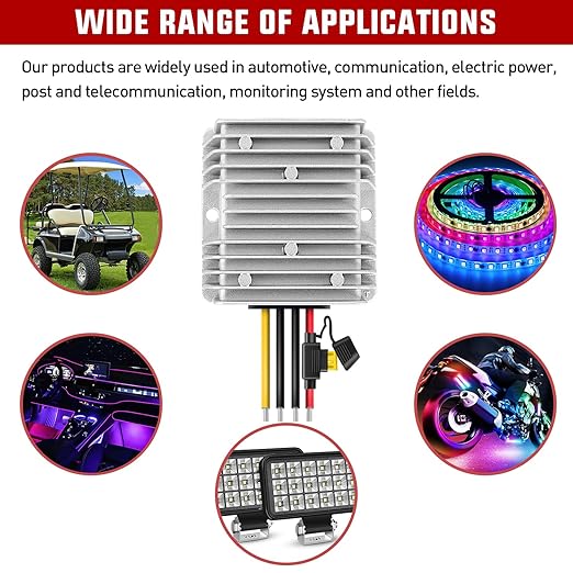 Nilight 48V to 12V Voltage Converter 240W 20A Regulator Step Down to 12VDC - Image 9