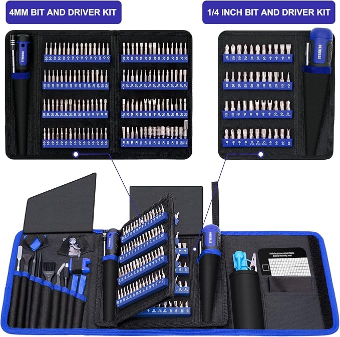 STREBITO Precision Screwdriver Set 191-Piece Multi-Bit Screwdriver 1/4 Inch Nut - Image 5