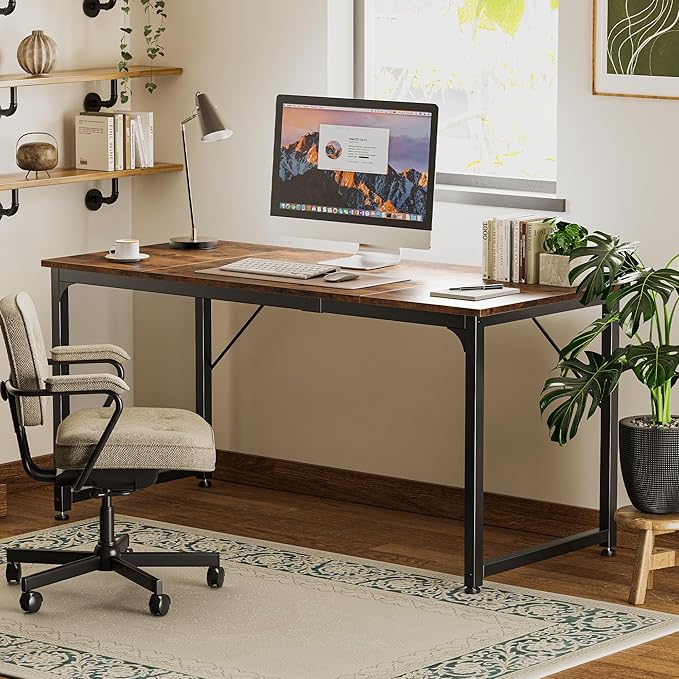Huuger Computer Desk, 63 Inch Office Desk, Gaming Desk - Image 7