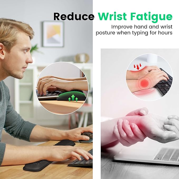 MEKASS Keyboard Wrist Rest for 60% Compact Keyboard, Ergonomic Soft Memory Foam - Image 4