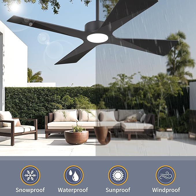 WINGBO 54" Wet Rated Outdoor Ceiling Fan - Image 2