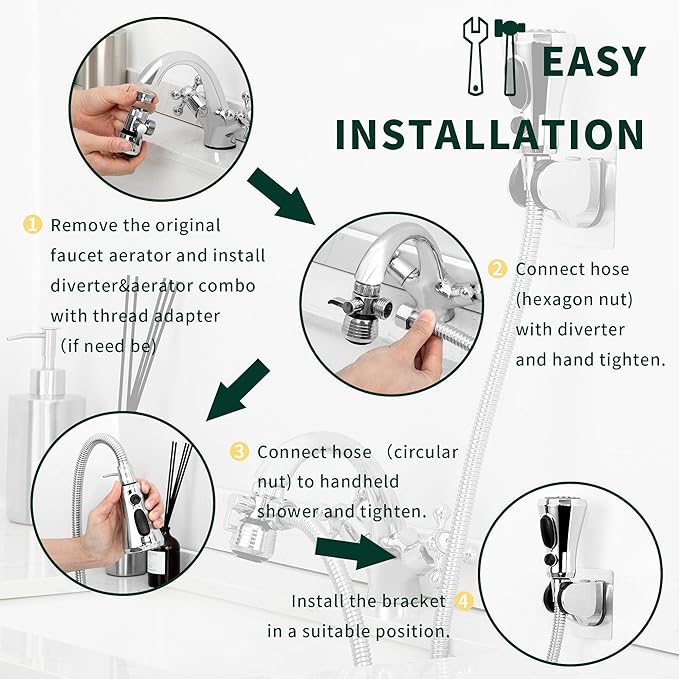 CECEFIN Kitchen Faucet Hose Attachment, Sink Sprayer Replacement Head - Image 6
