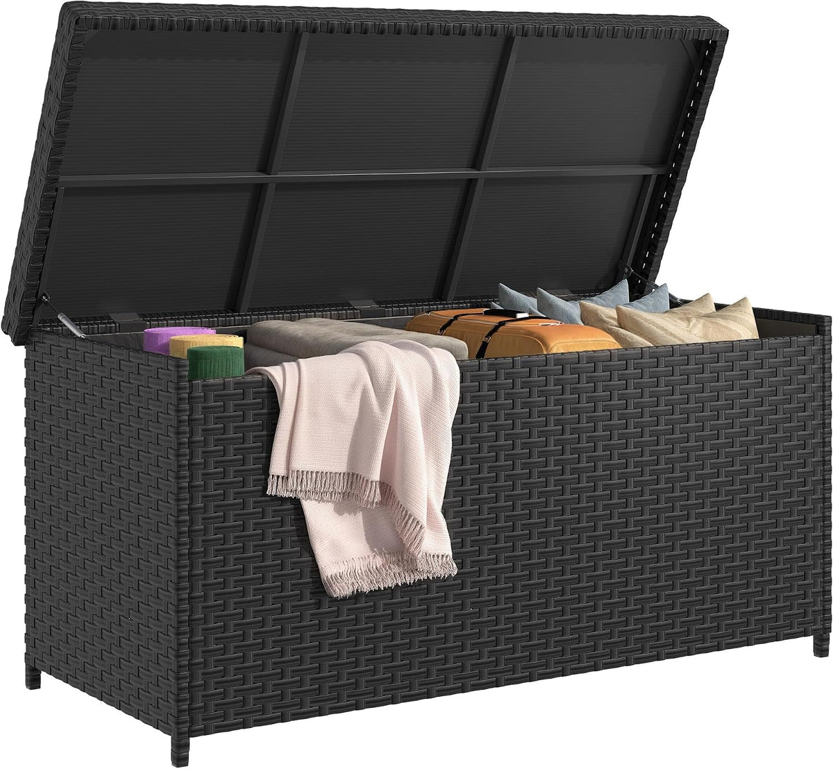 yitahome 260 gallon wicker deck box, main product view