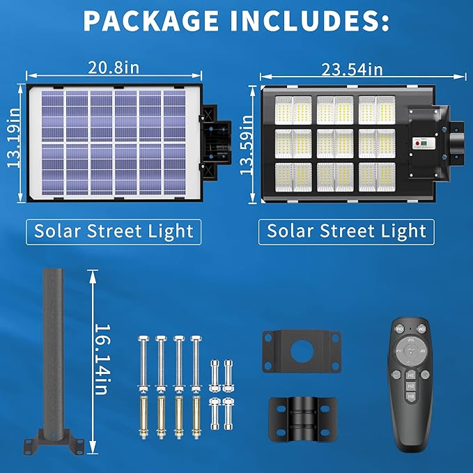 JAYNLT 3000W Solar Street Lights Outdoor, 6500K 298000LM Highest Lumen Solar - Image 5