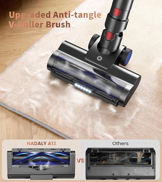 NADALY Cordless Vacuum Cleaner, 500W 40KPA Stick Vacuum - Image 5