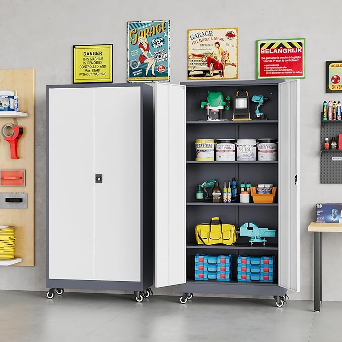 75" Tall Metal Storage Cabinet - Image 2