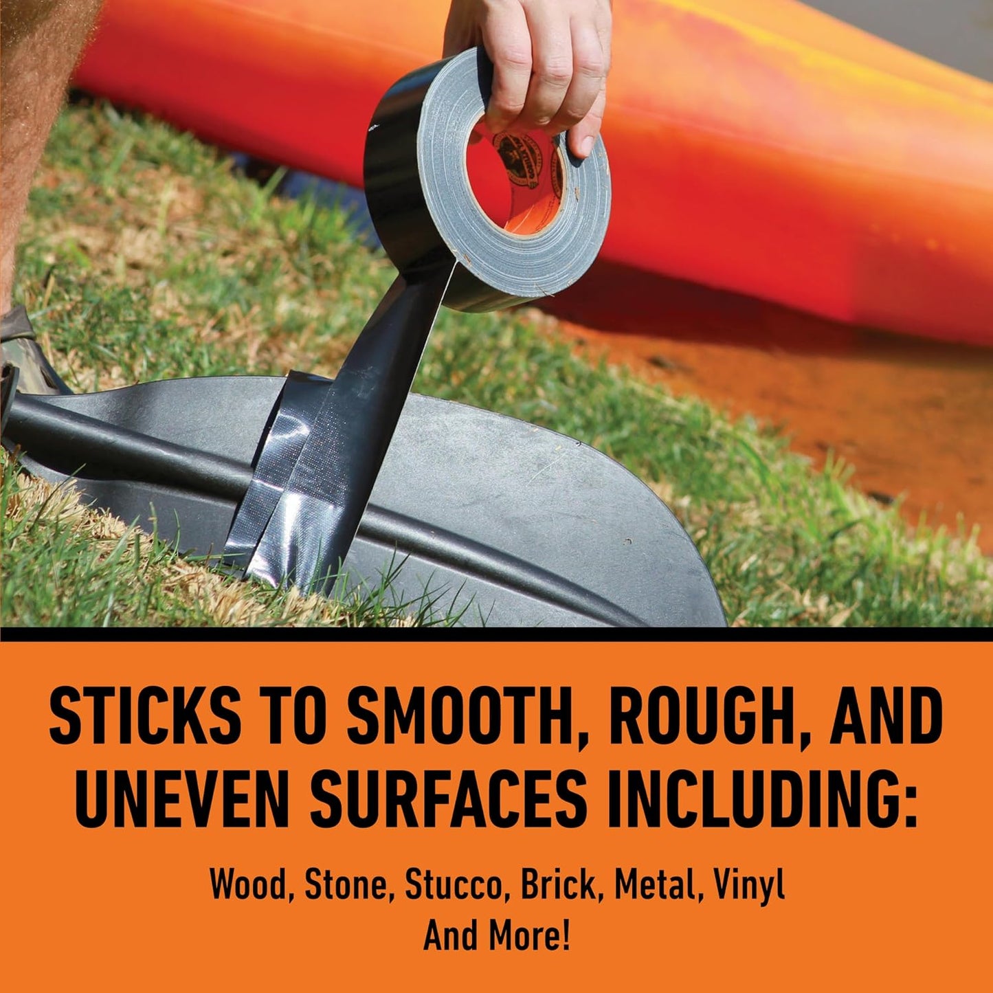 Gorilla Duct Tape,Black Tape,1.88" x 50 yd - Heavy Duty and Weather Resistant for Indoor or Outdoor,(Pack of 6)