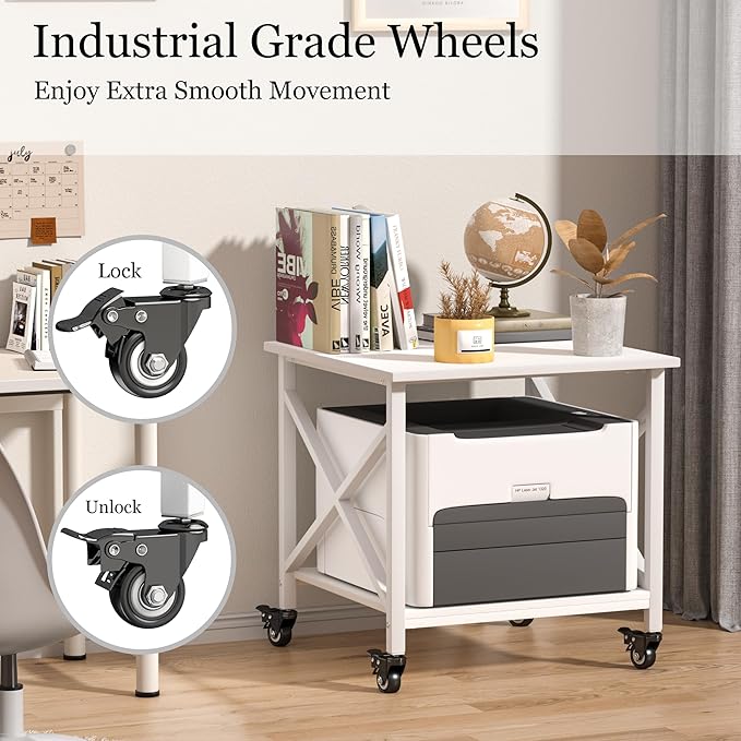 TQQDCI Printer Stand, 23.6 x 23.6 Inches Large Printer Stand - Image 3