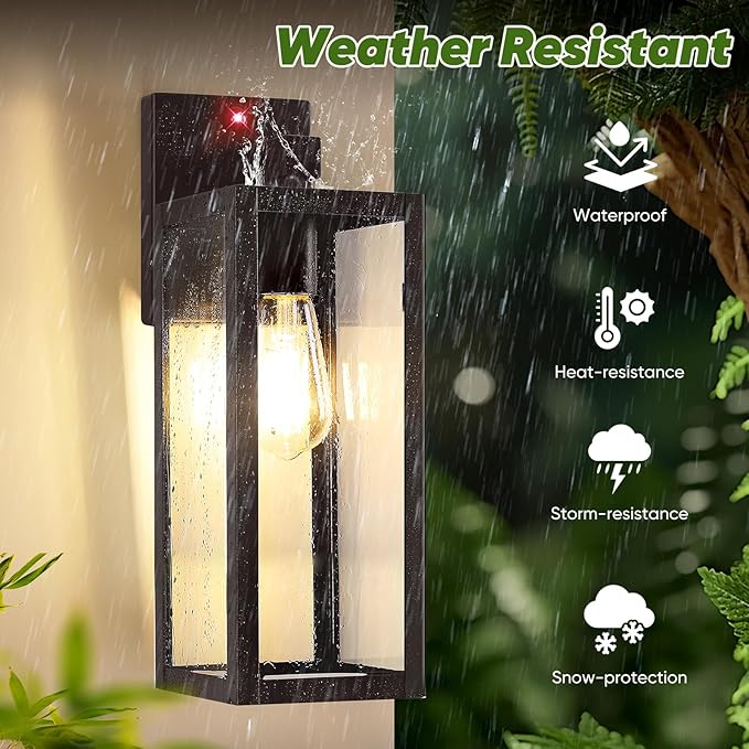BesLowe Upgraded Motion Sensor Outdoor Wall Lights, 15” Dusk to Dawn Porch - Image 5