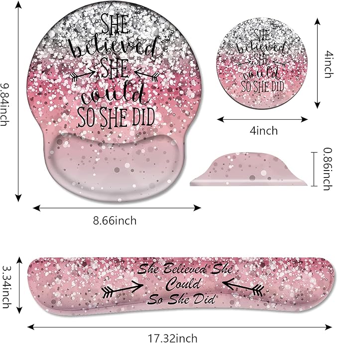 Keyboard Wrist Rest and Mouse Pad Wrist Support Set - Image 3