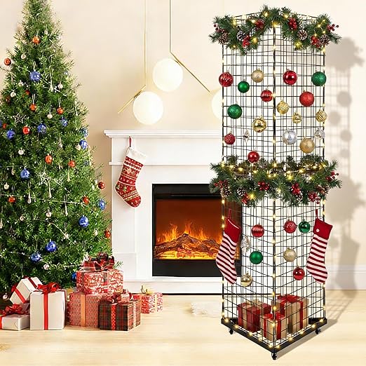 Weysat 5' x 1.6' Triangle Gridwall Panel Display Stand 3-Sided Grid Tower - Image 7