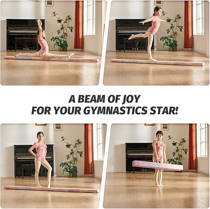 ZELUS 8' Folding Gymnastics Balance Beam, Floor Balance Beam w/Carry Handles - Image 5