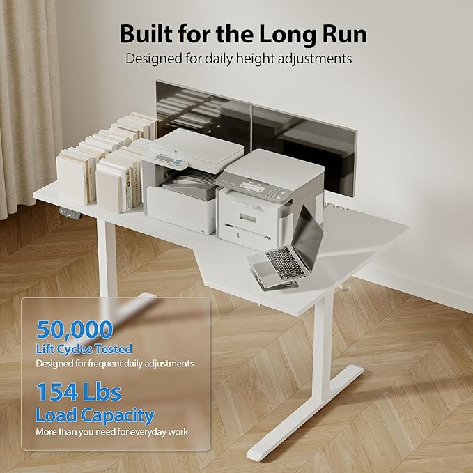 Agilestic Electric Standing Desk, L-Shaped 59 Inches Height Adjustable Desk - Image 7