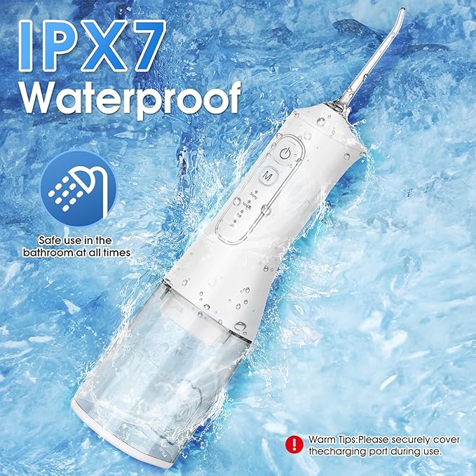 Water Flosser, Rechargeable 300ML IPX7 Waterproof Cordless Portable Oral - Image 9