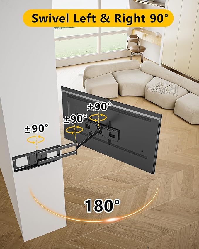 48'' Extension Extra Long Arm TV Wall Mount, Heavy Duty Full Motion TV Wall - Image 5