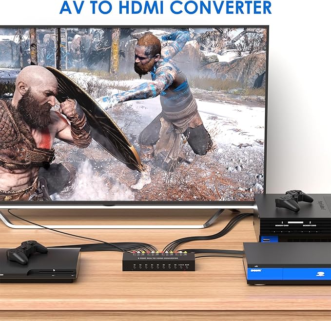 8 Port RCA to HDMI AV to HDMI Converter 1080P/720P 8 Way RCA Composite CVBS AV - Image 5