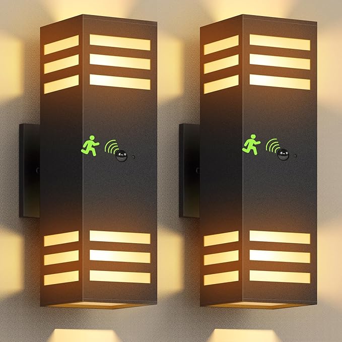 Motion Sensor Outdoor Wall Lights, Dusk to Dawn Exterior Light Fixture by RosykiteBuyNow