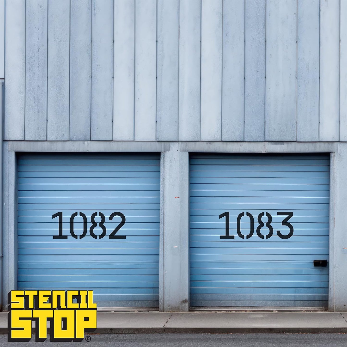 4 Inch Number Stencils Set - Complete Set with All Numbers, Durable & Reusable Classic Stencil Font for Concrete, Metal, DIY, and Industrial Use - Includes 2 of Each Character (20-Piece)