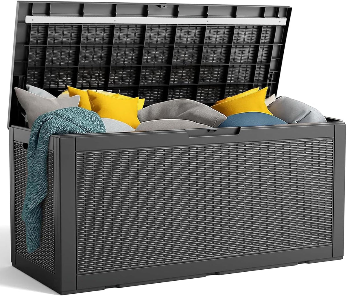 patiozen 120 gallon outdoor deck box,waterproof resin outdoor, main product view