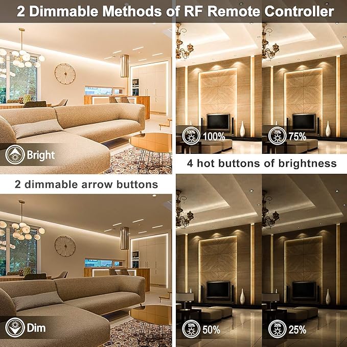 MY BEAUTY LIGHT LED Strip Lights Warm White, 65.6ft Dimmable LED Light Strip - Image 4