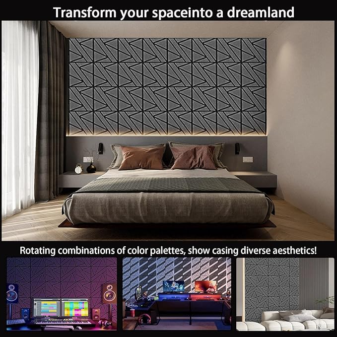 8 Pack Self-Adhesive Soundproof Wall Panels, 15.7 x 15.7 x 0.47 in Sound Proof - Image 6
