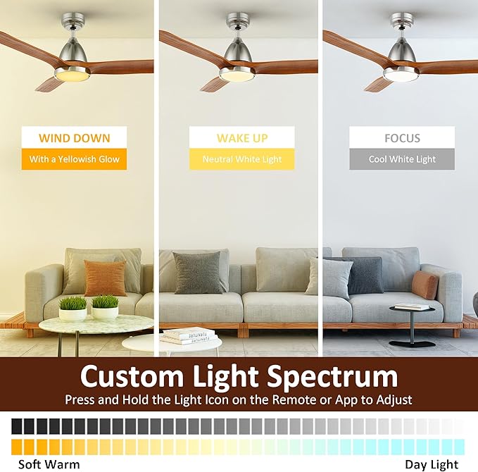SMAAIR Walnut Solid 3- Blade Ceiling Fans - Image 5