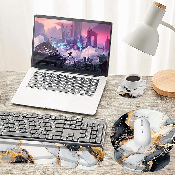 Keyboard Wrist Rest and Mouse Pad Wrist Support Set - Image 3