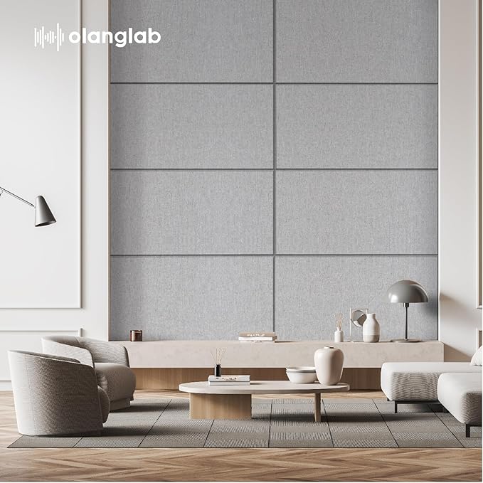 Olanglab Sound Absorbing Acoustic Wall Panels 2 Pack, Large Fabric Wrapped - Image 7