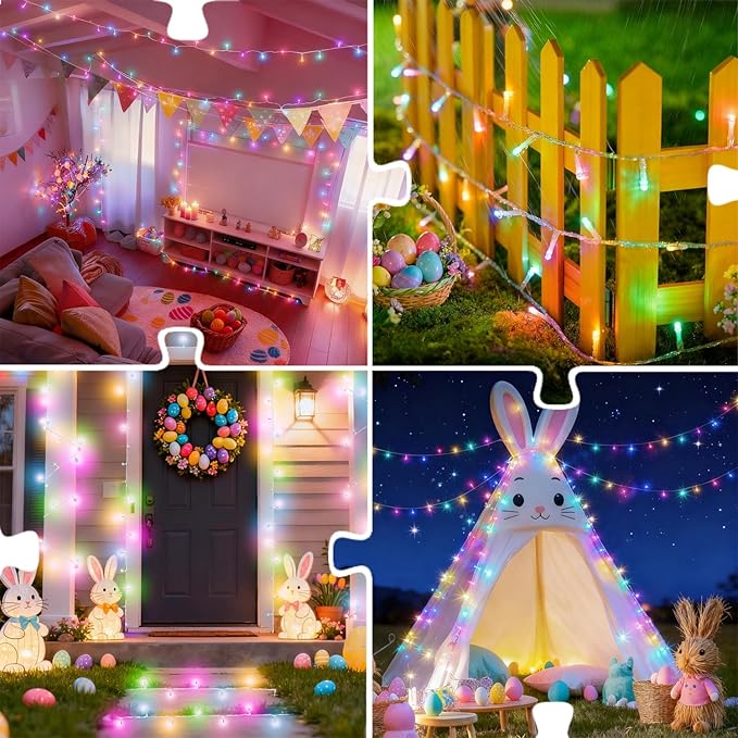 HOME LIGHTING 66ft Easter Decorative Mini Lights, 200 LED Clear Wire Fairy - Image 3