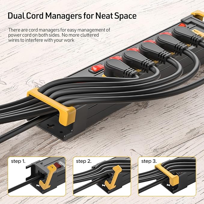 CRST 6 Outlets Heavy Duty Metal Power Strip - Image 3