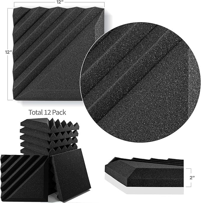 Foroomaco 12 Pack Sound Proof Foam Panels - Image 2