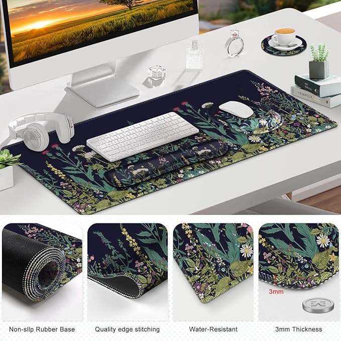 ToLuLu Desk Mat, XXL Large Mouse Pad Wrist Support Set，4 in1 Gaming Mousepad - Image 7