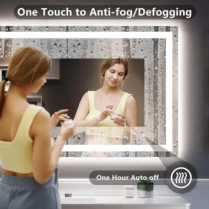 YEELAIT 48x32 Inch LED Bathroom Mirror - Image 5