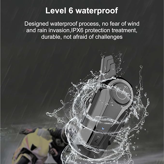cepkquis Motorcycle Bluetooth Headset Wireless Helmet 2-Way 400M Intercom - Image 5