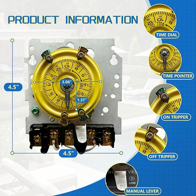 T104M Electromechanical Timer Switch Versatile Scheduling Manual Override - Image 2
