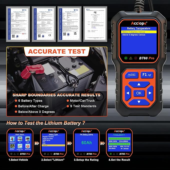 BT60 Pro Acclope Car Battery Tester - Image 3