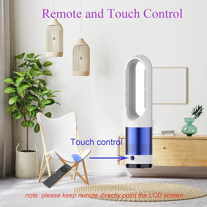 Bladeless Heater and Fan Combo, 1400 Watt Heater Fan and 40 Watt Cold Fan - Image 4