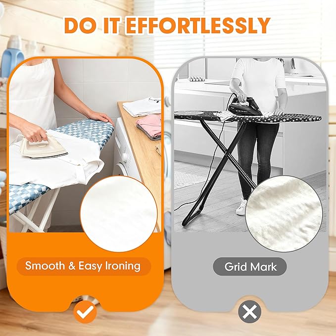 Ironing Board Cover and Pad, 15x54 Standard Size Thick Iron Padding, Scorch & - Image 4