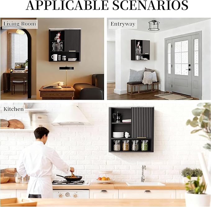 Bathroom Wall Cabinet, Fluted Medicine Cabinet - Image 4