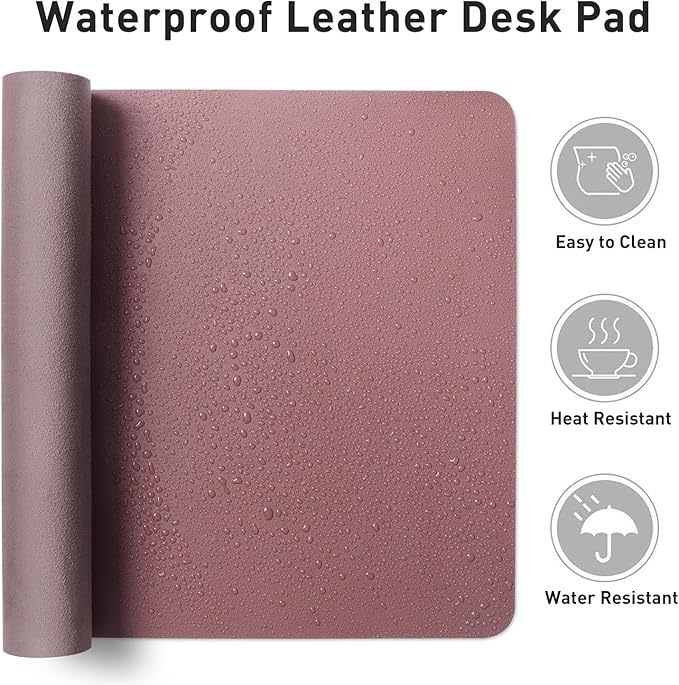 Aothia Leather Desk Pad Protector, Mouse Pad, Office Desk Mat, 31.5" x 15.7" - Image 6