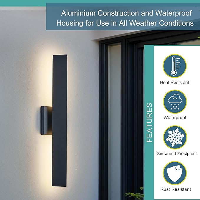 Tarentlight Modern Minimalist 20W LED Outdoor Wall Light, IP65 Waterproof - Image 3
