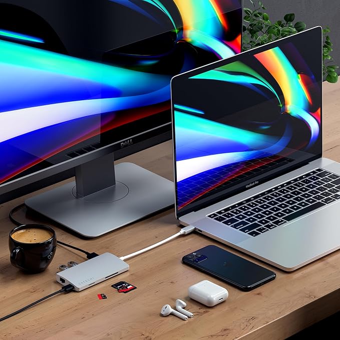 Satechi 8 in 1 USB C Hub Multiport Adapter V2, 4K HDMI, 115W USB C PD Charging - Image 6
