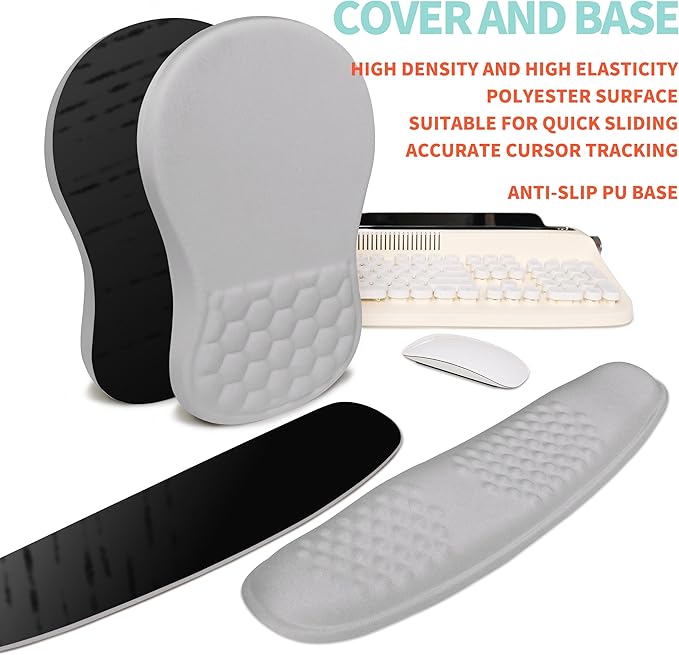 KUOSGM 2-in-1 Ergonomic Set, Wave Rise Keyboard Wrist Rest and Massage Bulge - Image 6
