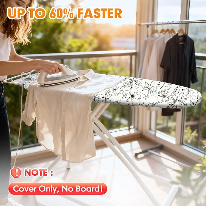 Ironing Board Cover and Pad, 21x54 Extra Large Thick Iron Padding, Scorch & - Image 2