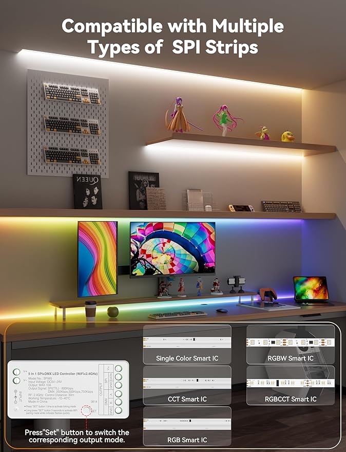 PAUTIX WiFi SPI+DMX SPIW5 Tuya SPI LED Controller Compatible - Image 2