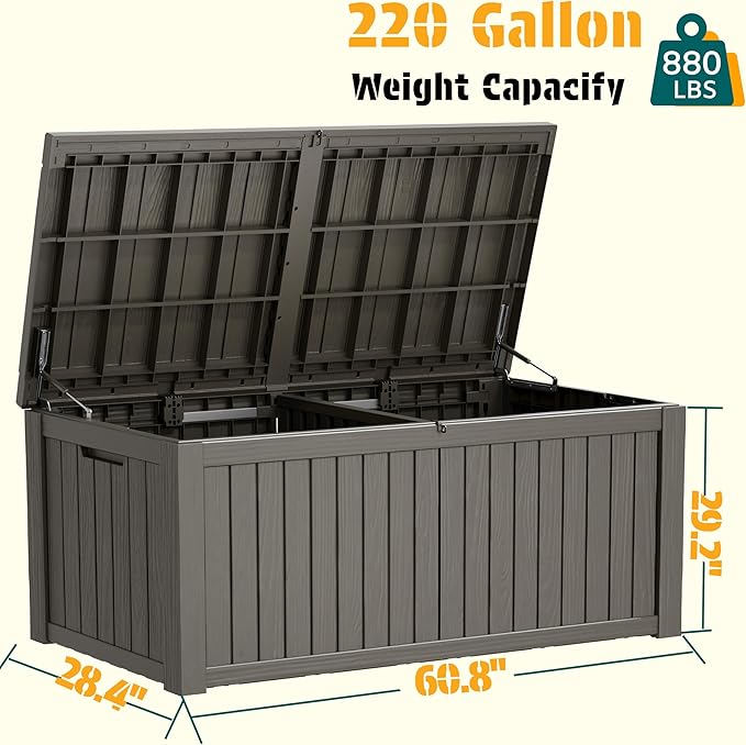 NUNU LAB 220 Gallon Outdoor Storage Box Waterproof, Outside Package Delivery - Image 3