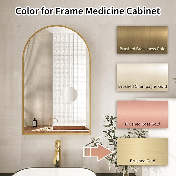 Gold Arched Medicine Cabinet - Image 7