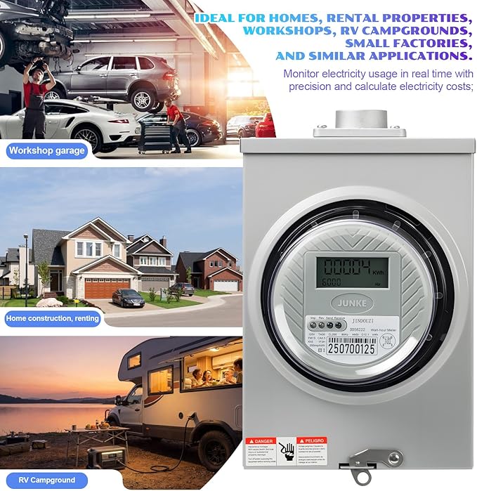 Digital Electric Meter, 120V 2 Wire KWH Meter, Watt Meter, Used - Image 6