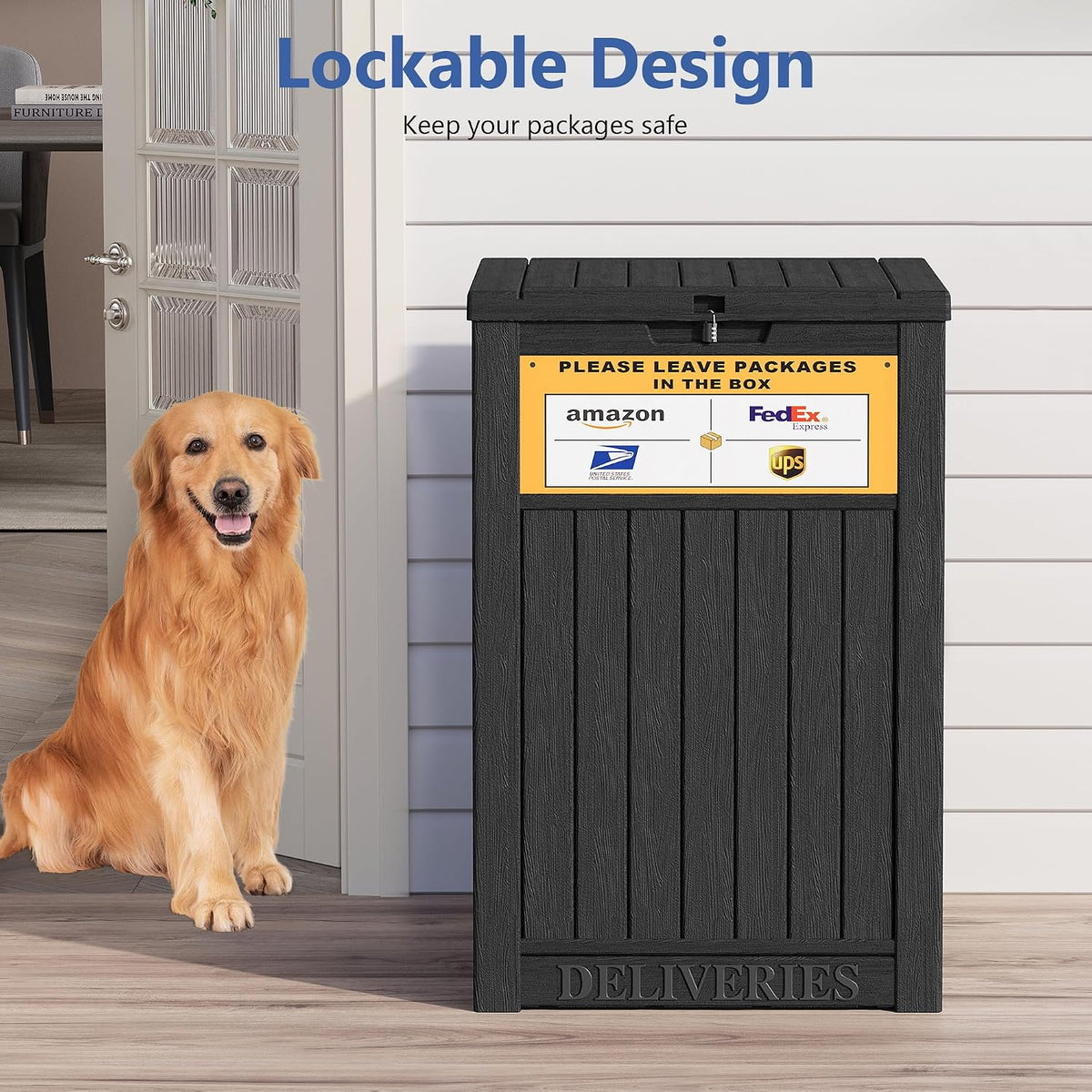 lhbgo package delivery box for outside with sign, view 9